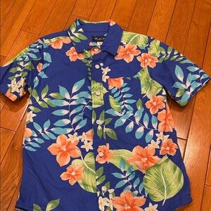 Blue Floral Boys Shirt